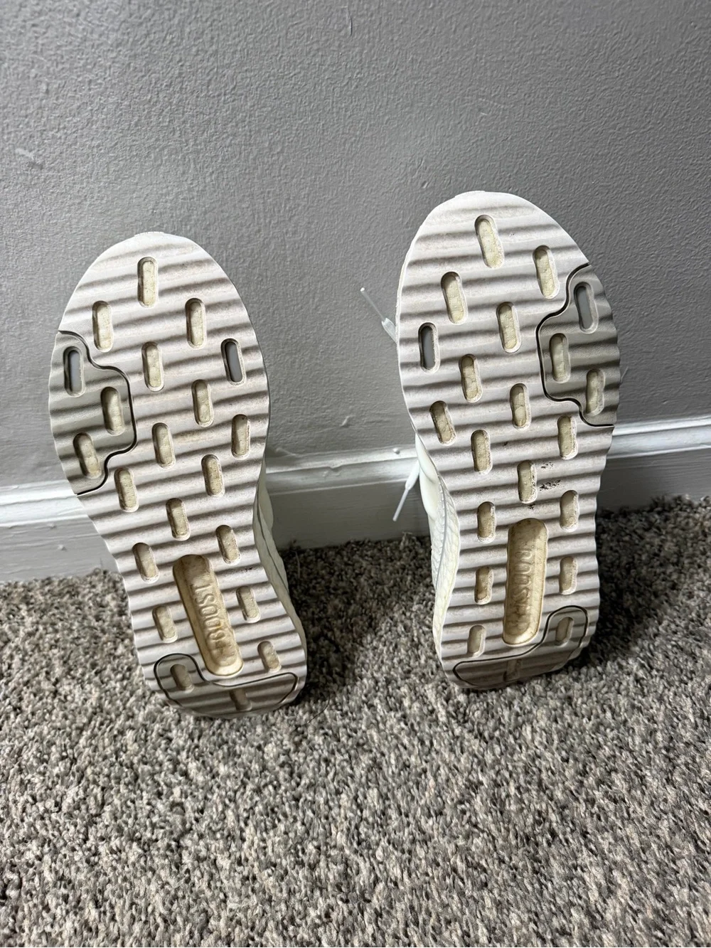 adidas Men's White Cream Lace-Up Sneakers